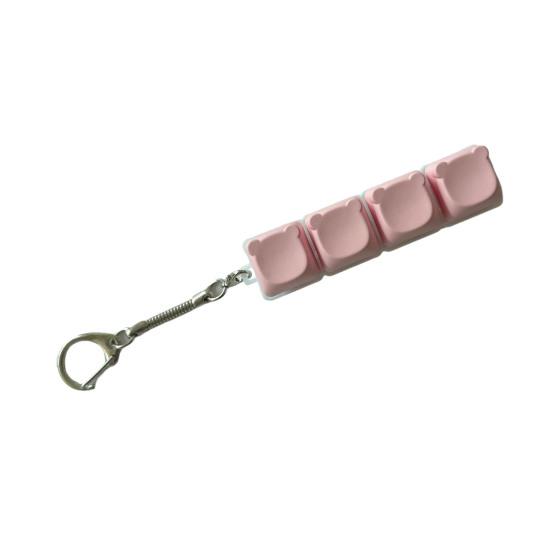 

4-Keys Bear Fidget Keyboard Anxiety Relief Finger Clicker Keychain Office School Travel Decompression Button Sensory Toy