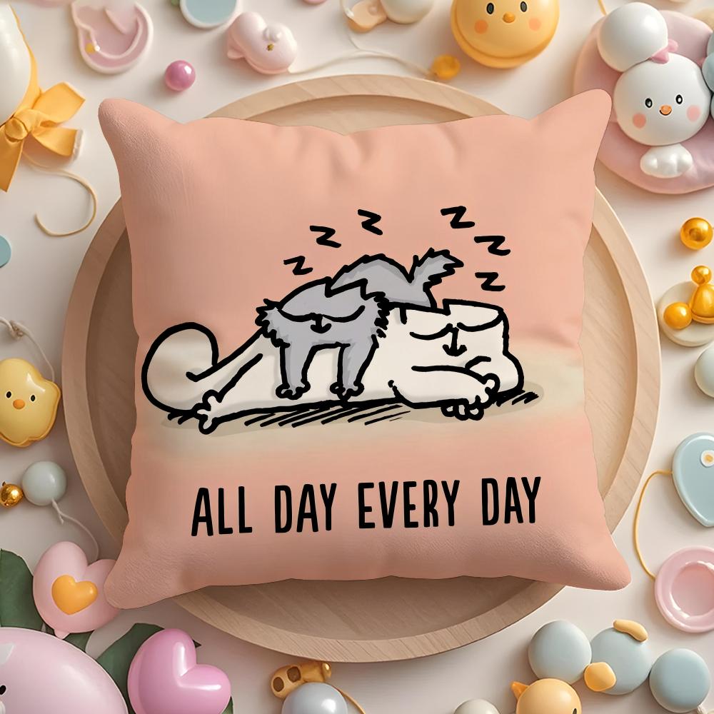 Hot-Cartoon S-Simons-Cat Pillow Case Short Plush Double-Sided Printing Home Machine Washable In Warm Winter Cushion Cover