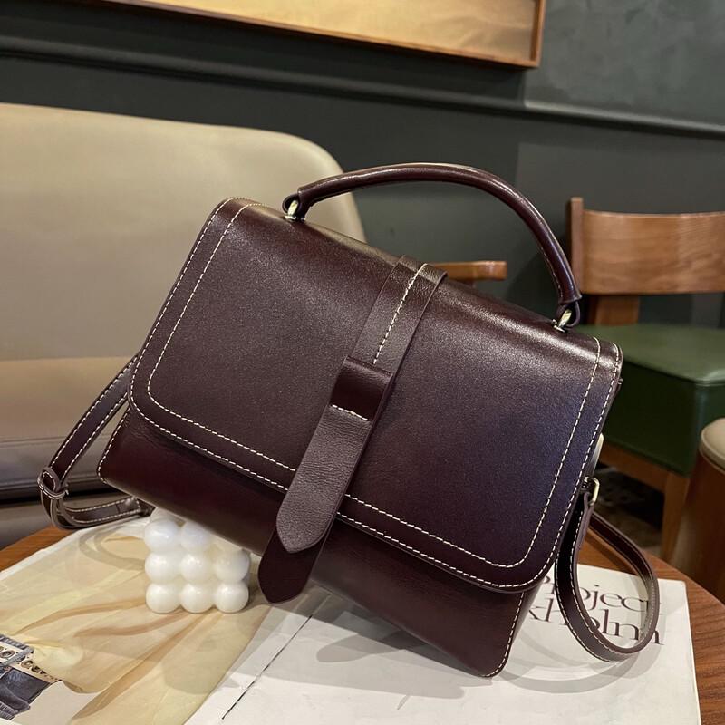 Модная кожаная сумка-тоут Douxiaozhu, растительного дубления