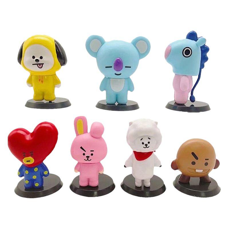 7pcsset Tinytan Bts Figure Dynamite Bangton Boys Groups Mini Figurine Army Gift