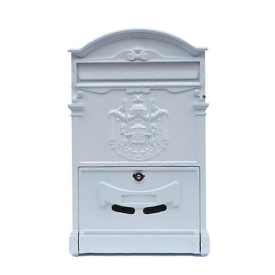 Cassetta delle lettere in stile europeo per villa, Cassetta postale da esterno impermeabile, Cassetta postale da parete, Cassetta delle lettere retrò per suggerimenti con serratura a chiave per decorazione domestica
