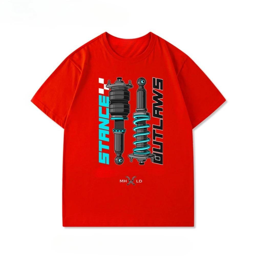 2025 Modified Car Culture Shock-absorbing Car Friends Association Loose Short Sleeve Men and Women T-shirt Fashion Brand Summer