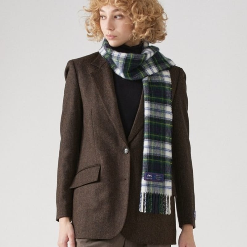 ABRAHAM MOON Merino Wool Muffler 25cm - Dress Gordon