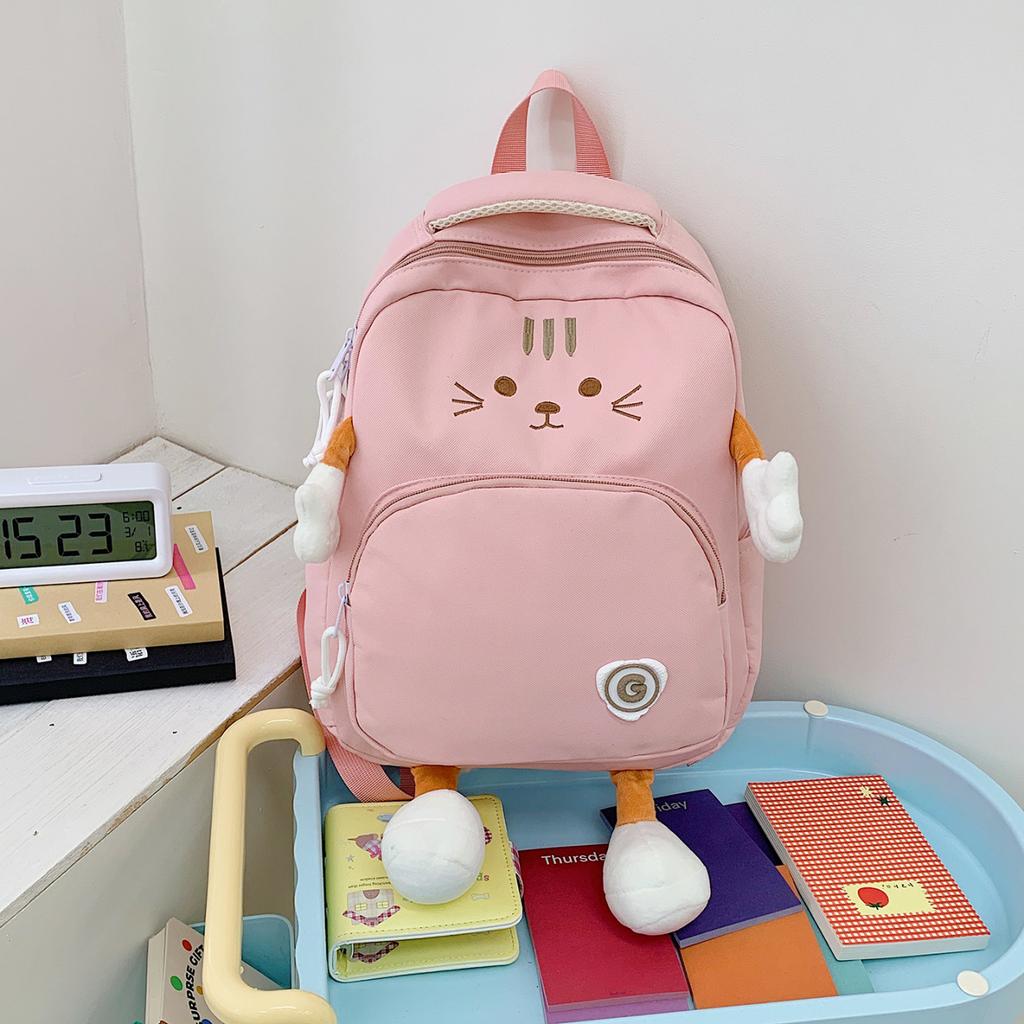 Schoolbag cute cartoon cat backpack female student schoolbag large capacity plush doll backpack girl heart college style