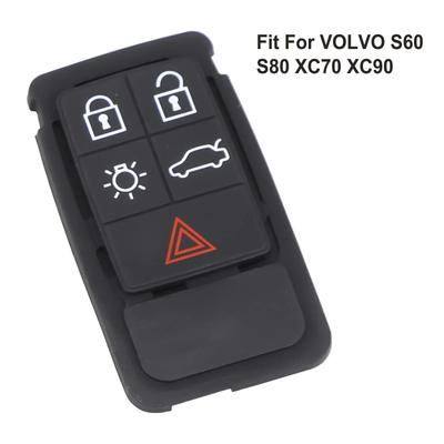1pc 5-Buttons Remote Keys Fobs Pads Rubber Soft Wear-resistant Key Housing Button Skin For Volvo XC60 XC 70 V70 S60 S80 Parts
