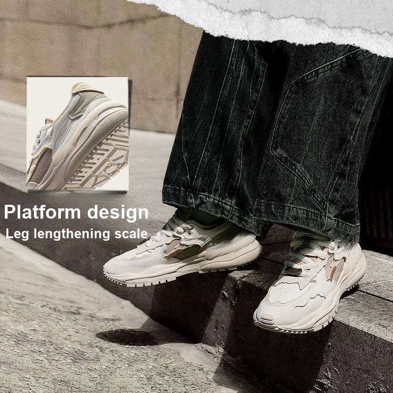 Li Ning CF Origin 2 Fashion Versatile Non-Slip Wear-Resistant Casual Shoes Men Shoes White Gray AGCT323-2