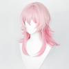 European American Anime Wig Collapse Star Dome Railway March 7th Light Pink Dimple Bangs Back Up Hairstyle