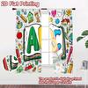 2D flat printing 2pcs Curtain Party Curtain School Learning ABC Digital Printed Polyester Drapes Festive Wall Decor for Indoor