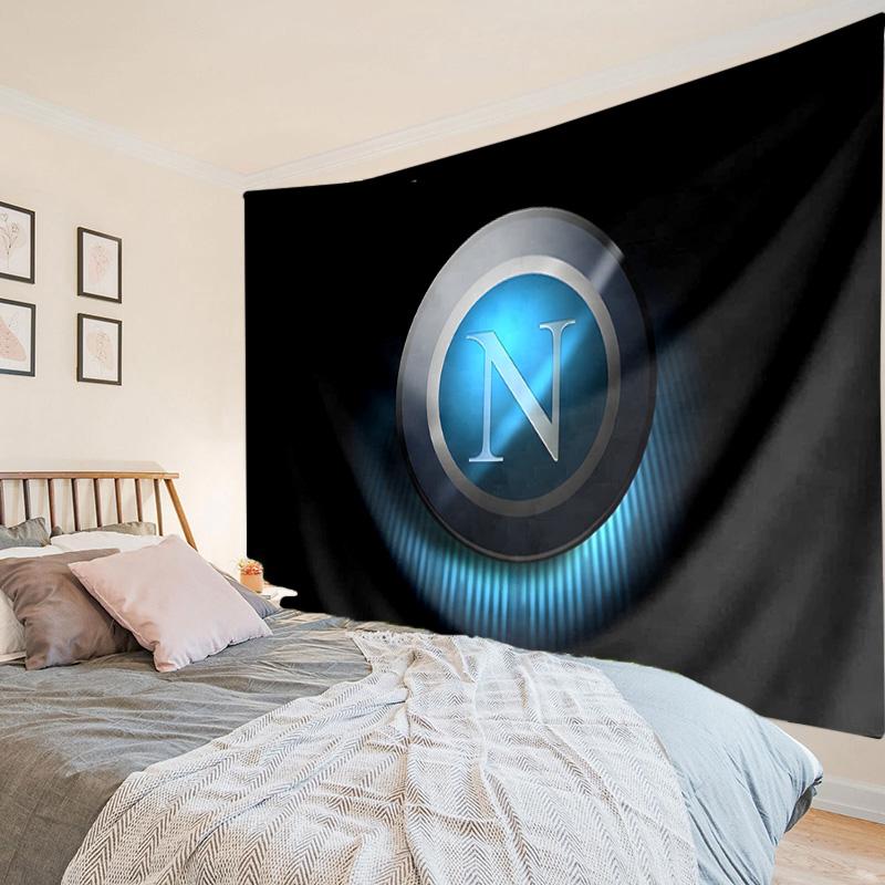 Electric Blue Napoli Logo Tapestry, Unique Design Tapestry, Wall Decor for Bedroom,Livingroom, Playroom,Heartwarming Fan Holiday Gifts