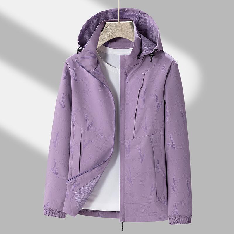 Men's New Spring Trend Jacket Loose Removable Cap Outdoor Hiking Wear Couple Windproof Waterproof Jacket