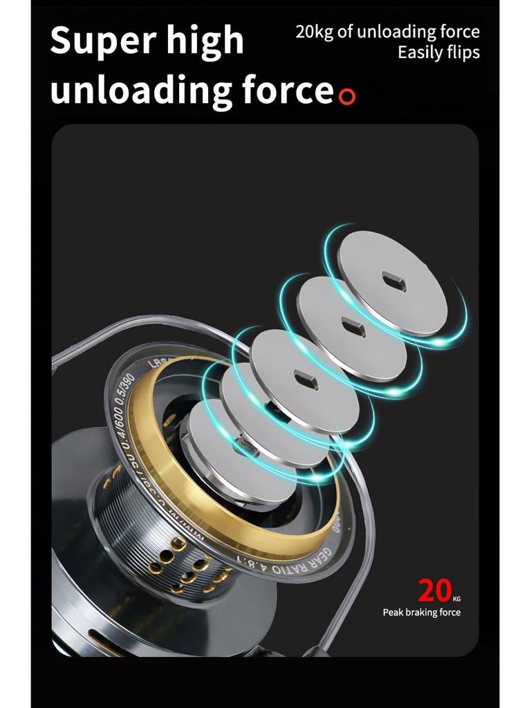 Mulinello da spinning All-Metal 14000 a bobina lunga per pesci giganti
