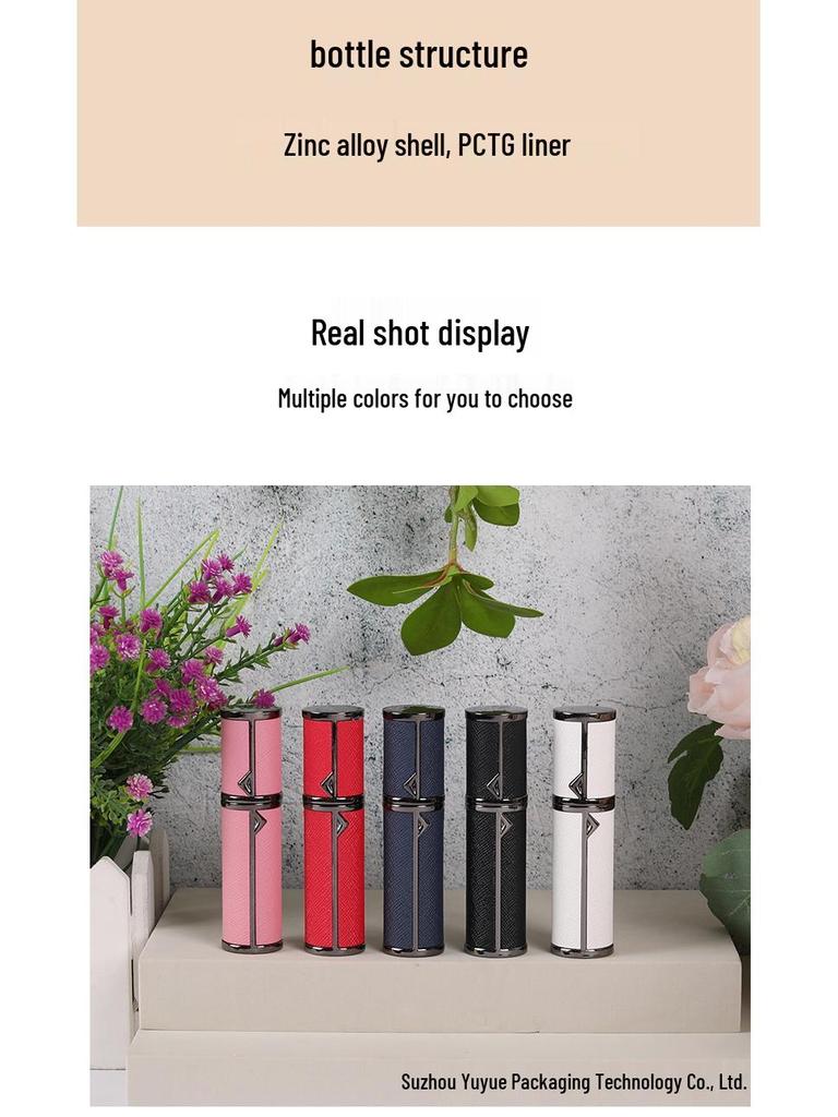 5ml High-End Leather Portable Perfume Refill Bottle with Bottom Filling Spray