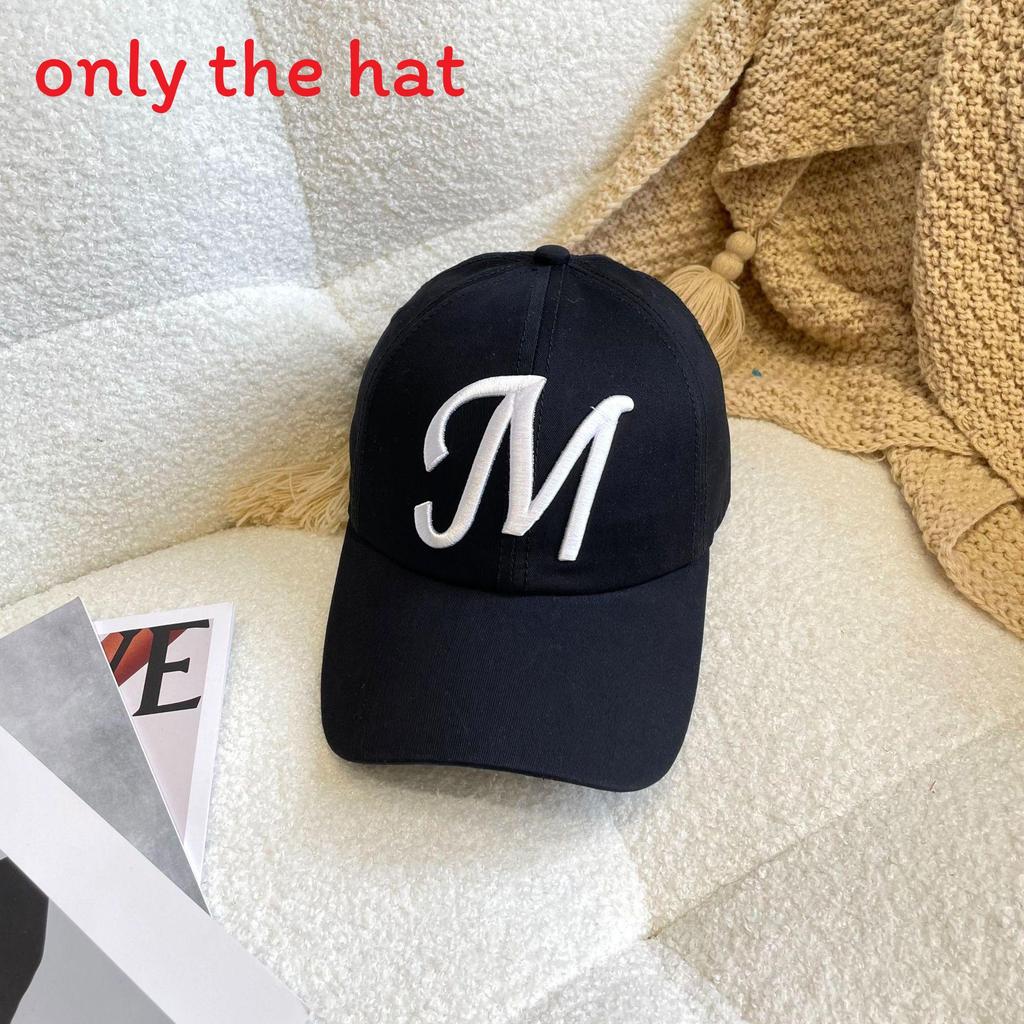 American Style Embroidered M Letter Baseball Cap With Sun Protection For Casual Wear