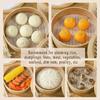 Silicone Bamboo Steamer Liners Non-Stick Round Reusable Steamer Mesh Pad Mats for Steaming Dumplings Vegetables Dim Sum Rice Buns Fish Kitchen Tools