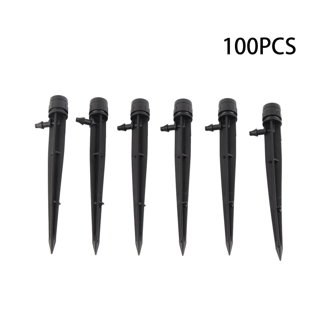 100pcs Drip Emitters 360 Degree Adjustable Water Flow Drippers Sprayer for Patio Lawn Bed Watering System 13cm   5.1in