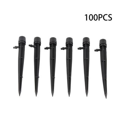 100 szt. Kroplowników 360 stopni Regulowany Przepływ Wody Kroplowniki Zraszacz do Patio Trawnika Rabaty System Nawadniania 13cm   5.1in