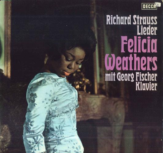 LP Record FELICIA WEATHERS MIT GEORG FISCHER Lieder Von Richard Strauss SAD22034 DECCA Germany Classical Used