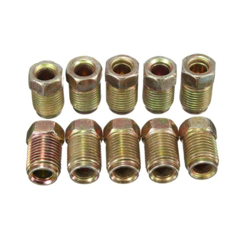 Durable 10mm X 1mm Screw Nuts for 3/16 Inch Metric Braking Tubes Metal Male Short Brake Pipe Nuts Kit Auto