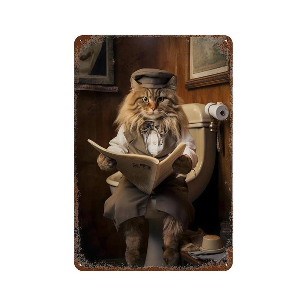 Funny Animals Toilet Metal Signs Decor Gorilla Elephant Cat Dog Wall Art Tin Sign Posters Picture for Bathroom