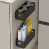 Kitchen Cabinet Door Storage Organizer Wall Mounted Punch Free Plastic Folding Storage Box Multifunctional Shelf