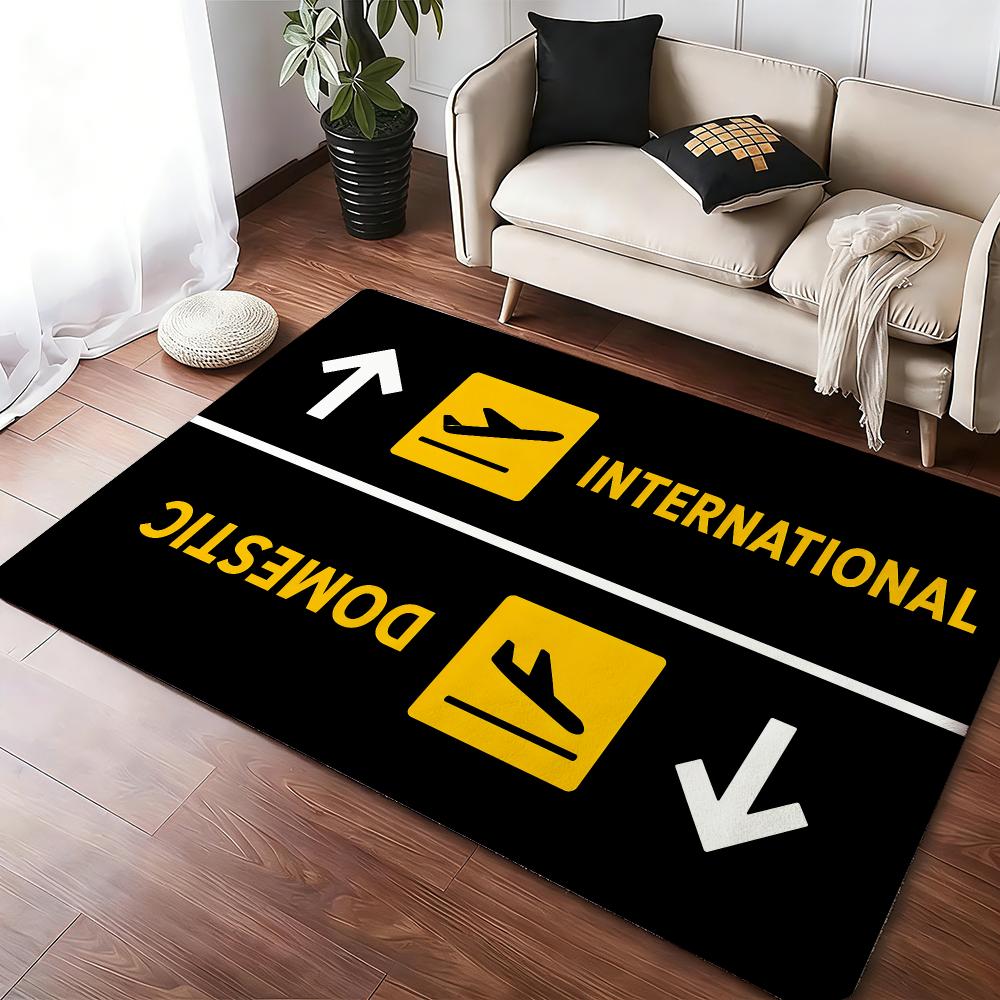 Arrivals And Departures Long Floor Mat Soft Thickened Absorbent Non-Slip Bedroom Living Room Door Mat Home Decor Flannel Rugs