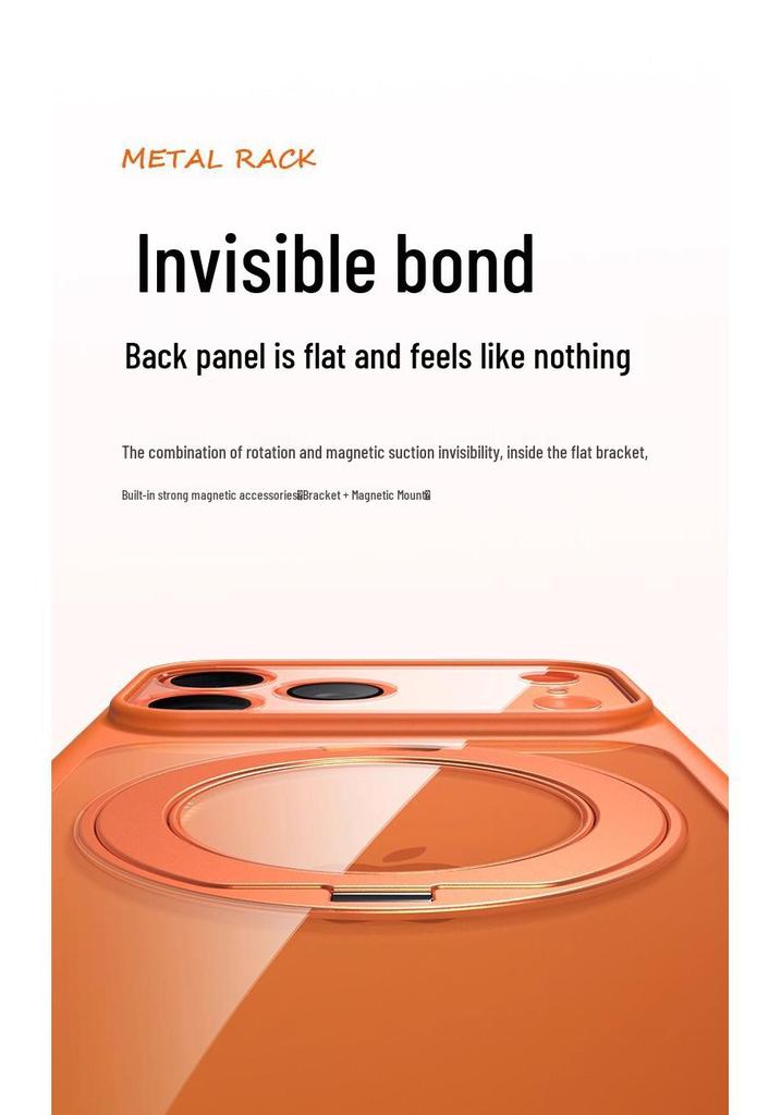 iPhone 17 Pro Max Case with Rotating Magnetic Stand and Full Coverage Lens Protection