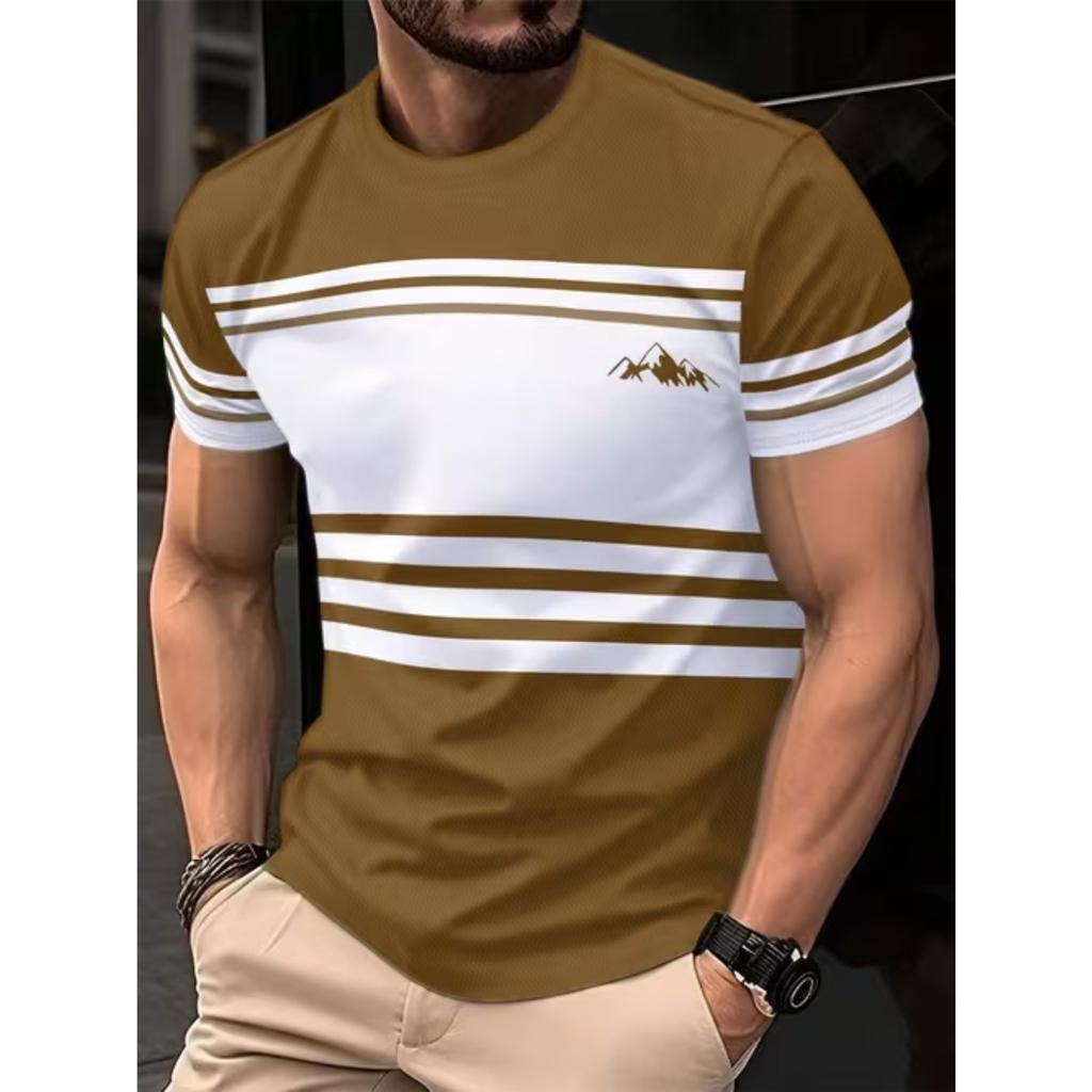 Nuova T-shirt Moda Estiva da Uomo Personalità Fantasia Retrò Stampata T-shirt da Uomo Top