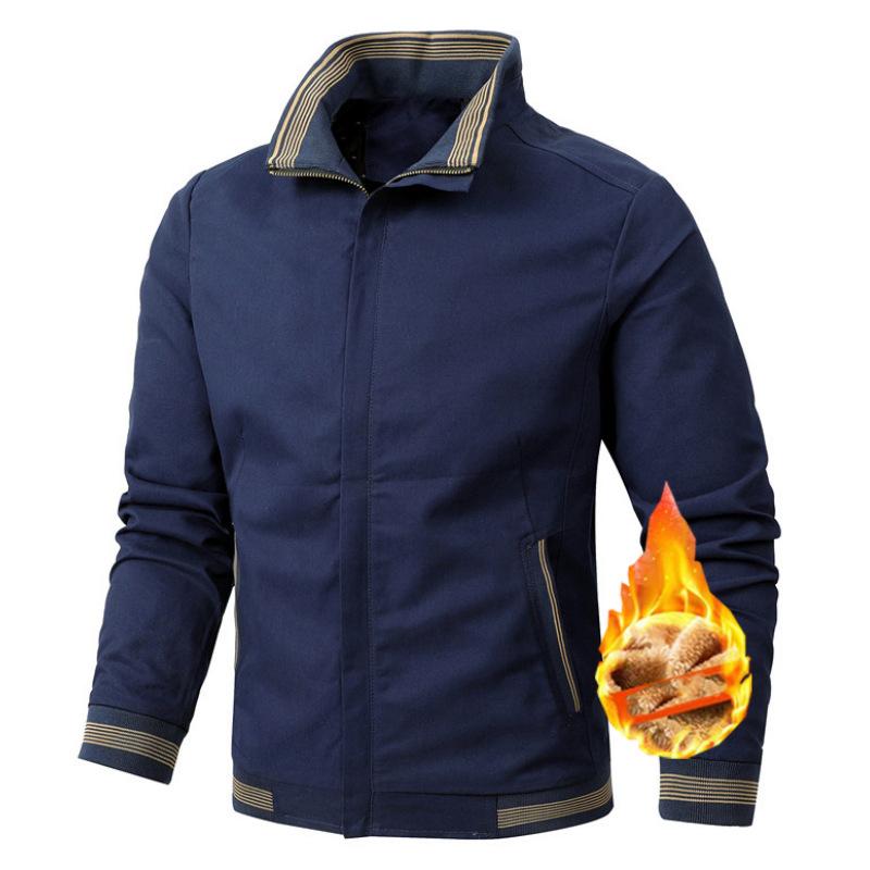 Autumn Winter Men's Casual Fashion Warm Thickened Zipper Padded Baseball Jacket