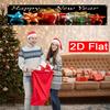 Happy New Year Gift Fence Banner, Pattern Polyester Outdoor Lawn Wall Holiday Party Decoration