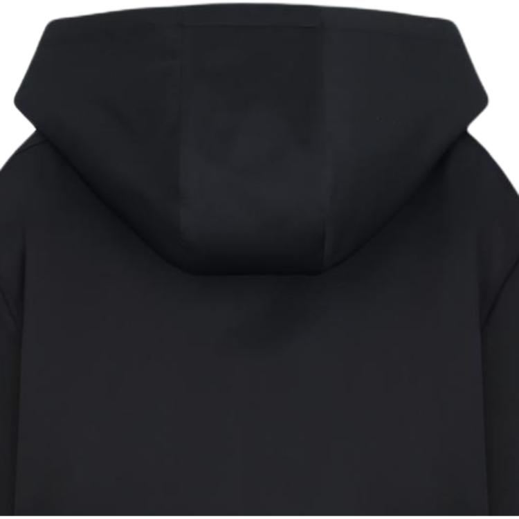 WE11DONE Ss24 Solid Satin Drawstring Short Hooded Jacket Women Jackets Black WD-JP0-24-091-W-BK