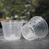2 Stück transparente Orchideentöpfe, Blumenkübel, Design mit seitlichen Löchern, wiederverwendbar, weit verbreitet, Kunststoff-Orchideentöpfe mit Tabletts