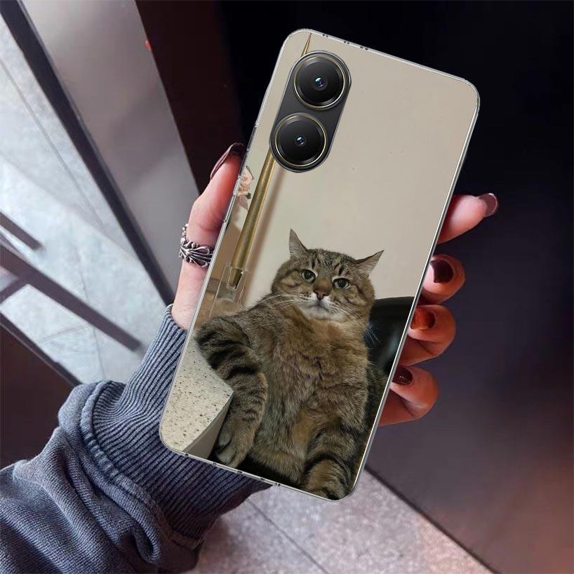 Pet Cat Funny Memes Phone Case For Xiaomi Poco X5 X6 X7 Pro F7 Ultra M7 Redmi 15C 15 13C 13 12C 12 10 10C 10A 9 9C 9T 9A Cover P