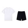 Li-Ning Versatile Loose Breathable Short Sleeve Comfortable Shorts Casual Sports Suit Men Suit Standard-White Black W879-2+W515-1