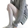 Women's Ribbed Cotton Tights with Flower Pattern High Elasticity Warmth Semi Opaque Pantyhose Slimming Leggings Hosiery