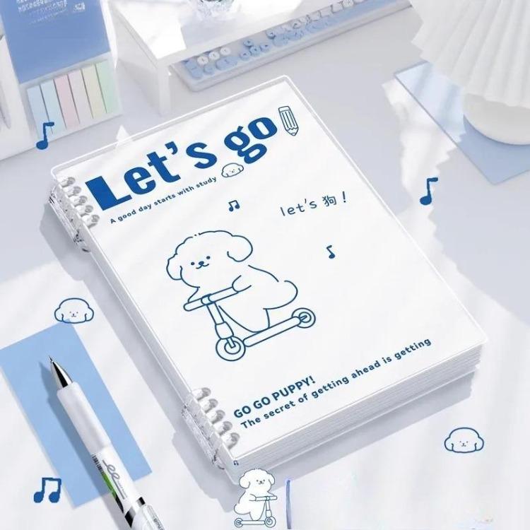 

Блокнот А5/В5 на кільцях Блокнот на кільцях 60 аркушів/120 сторінок Блокнот з малюнком цуценяти/панди/динозавра/капібари Горизонтальна лінія B5-horizontal line