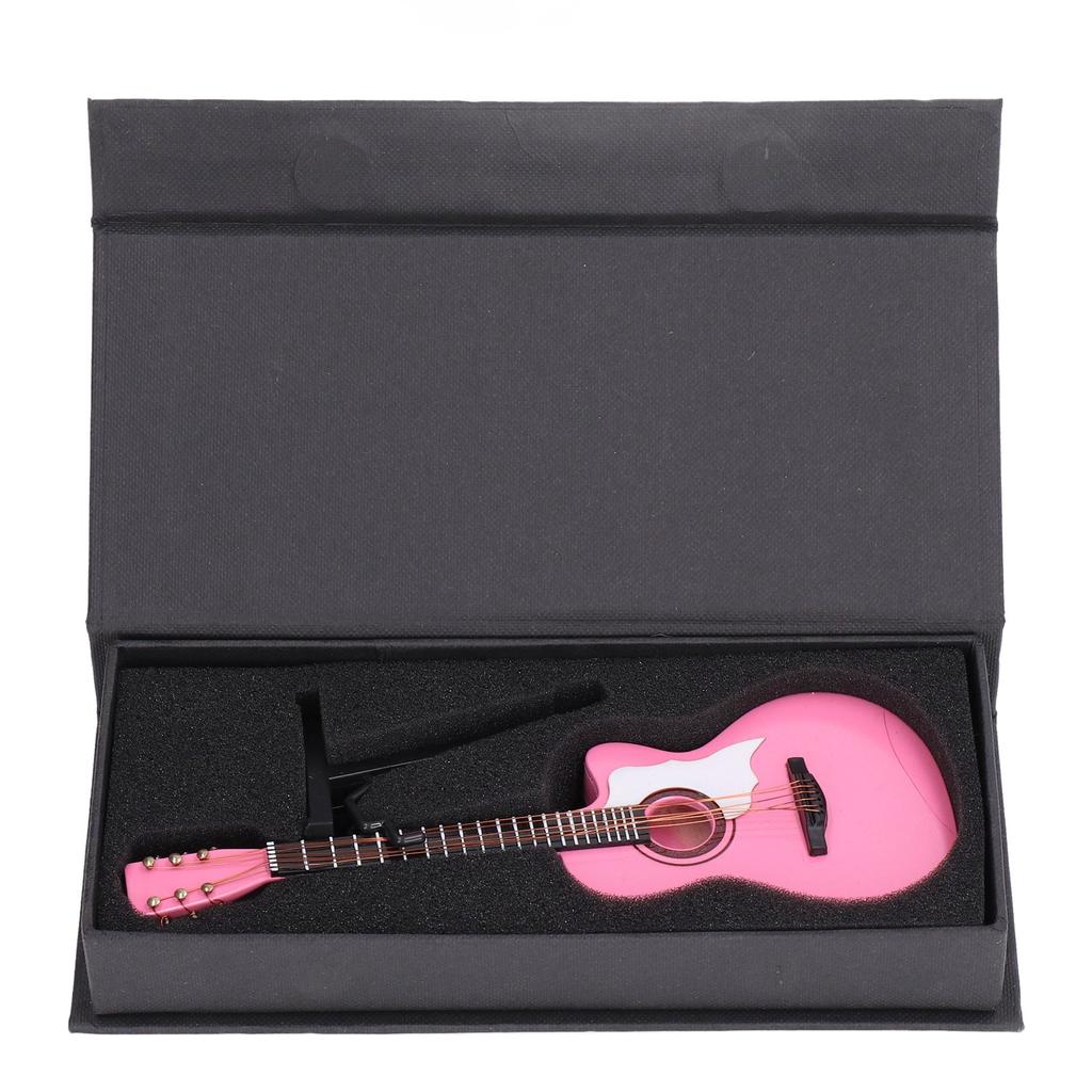 Guitar Model Pink Beech Material Precise Design 18cm Musical Instrument Model for Playing Great