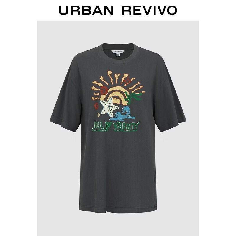 UR2026 Women s Summer Vintage Print Long T-Shirt XS
