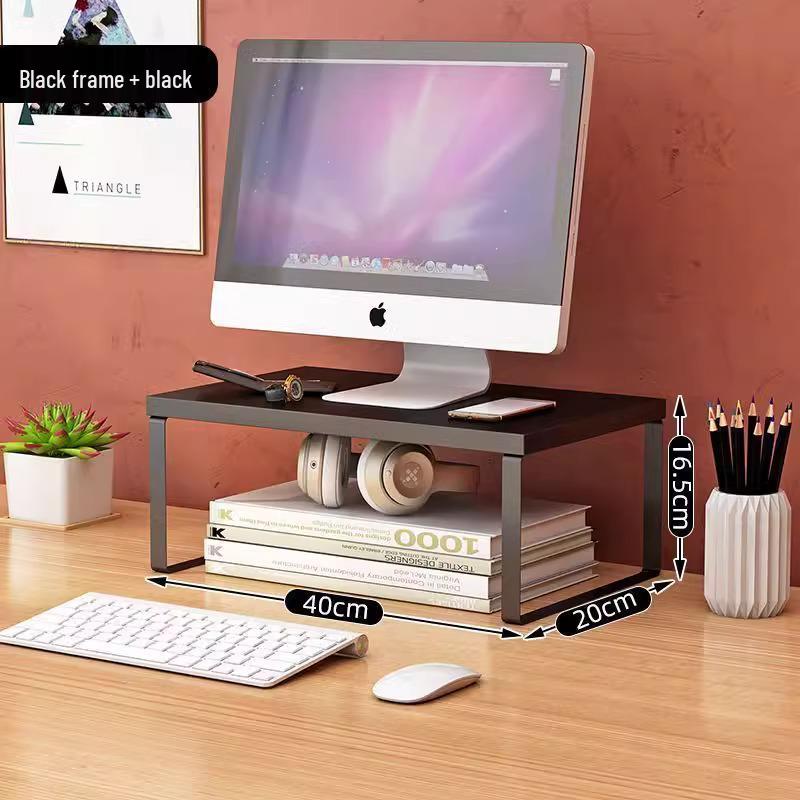 Desktop Bookshelf Monitor Riser and Storage Rack for Office Desk