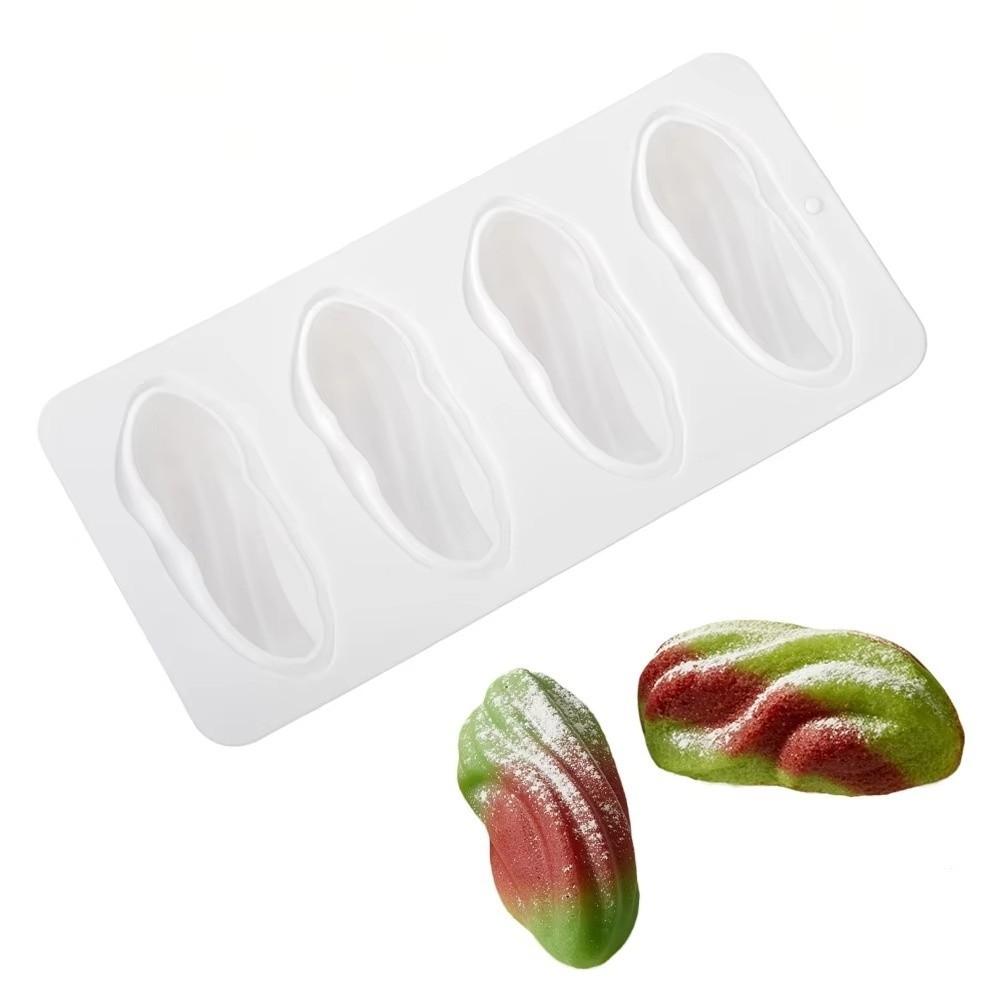 4-Cell Design Pistachios Chocolate Mold Coffee Bean-shaped 3D Simulated Durian Flesh Design Mousse Cake Mould