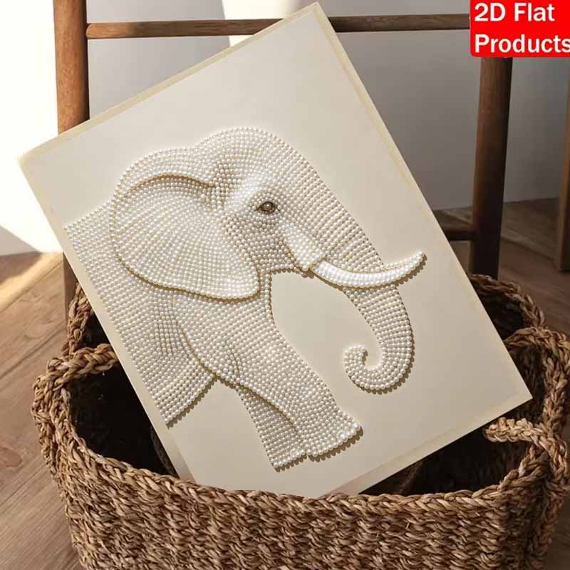 DIY Pearl Embroidery Diamond Painting Kit Majestic Elephant Sparkling Beads Art Craft Handmade Decoration Gift for Home
