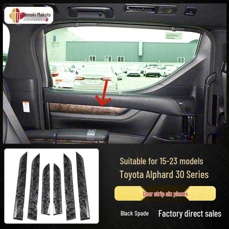 Carbon Fiber Interior Stickers for 15-23 Alphard Vellfire 30 Series, Scratch-Resistant