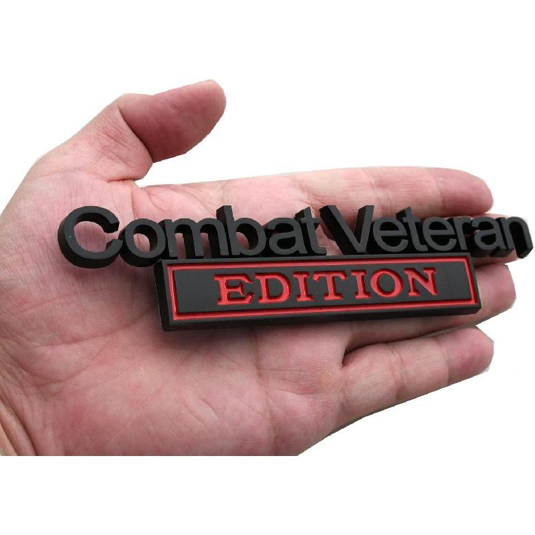 1pc Combat Veteran Edition Emblems 3D Raised Decals Exterior Truck Stickers Fender Veteran Badges Replacement for F150 F250 F350 Chevy Silverado 1500