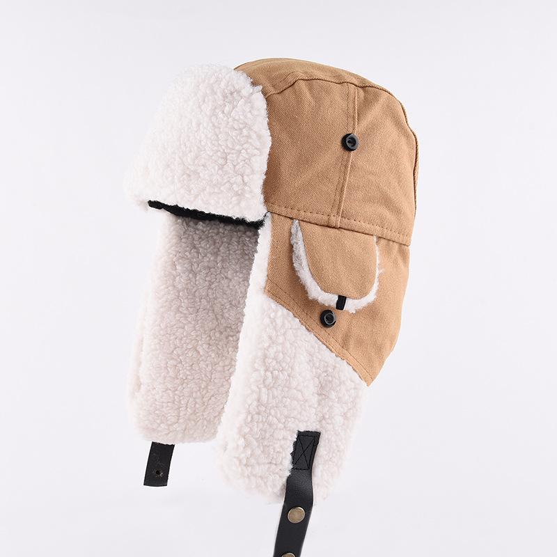 Thunderbolt Hat Men and Women Winter Padded Thickened Ear Protection Cap Cycling Outdoor Ski Ins Warm Cold Cotton Cap