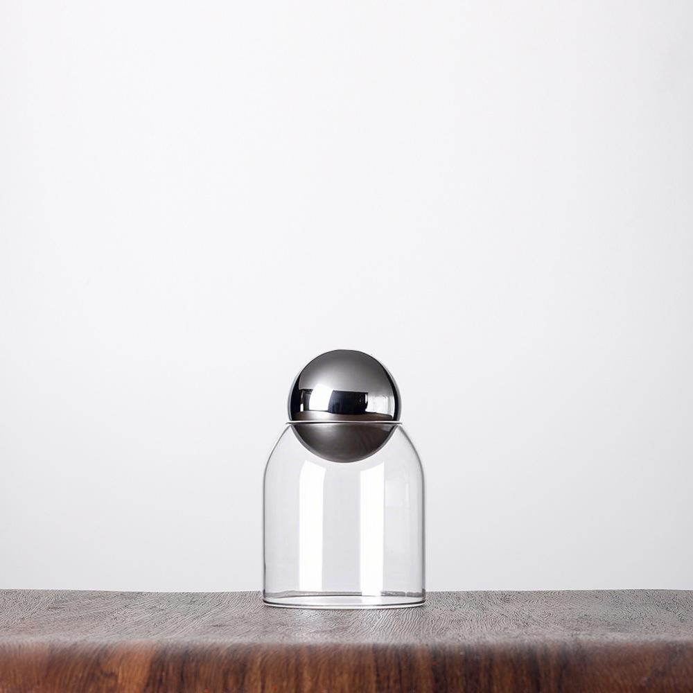 Modern Glass Coffee Bean and Tea Storage Jar with Cork Stopper