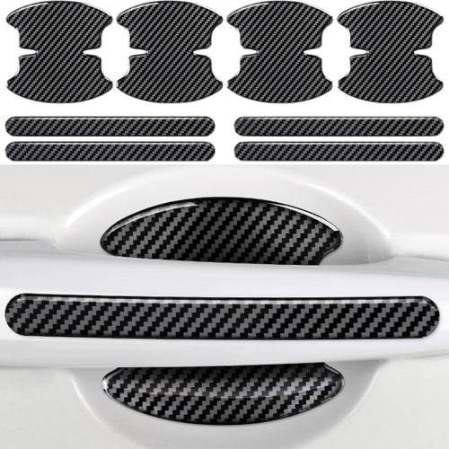 DEVENTORZ Door Handle Protectors, Set of 8, Carbon Fiber, Scratch-Resistant, Protects Paint, Hides Scratches, Easy Installation, Exterior Parts, Stick