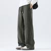 Solid Color Simple Trendy Brand Side Three-pole Sweatpants Men's Trend Versatile Loose Straight Elastic Waist Sports Casual Pants