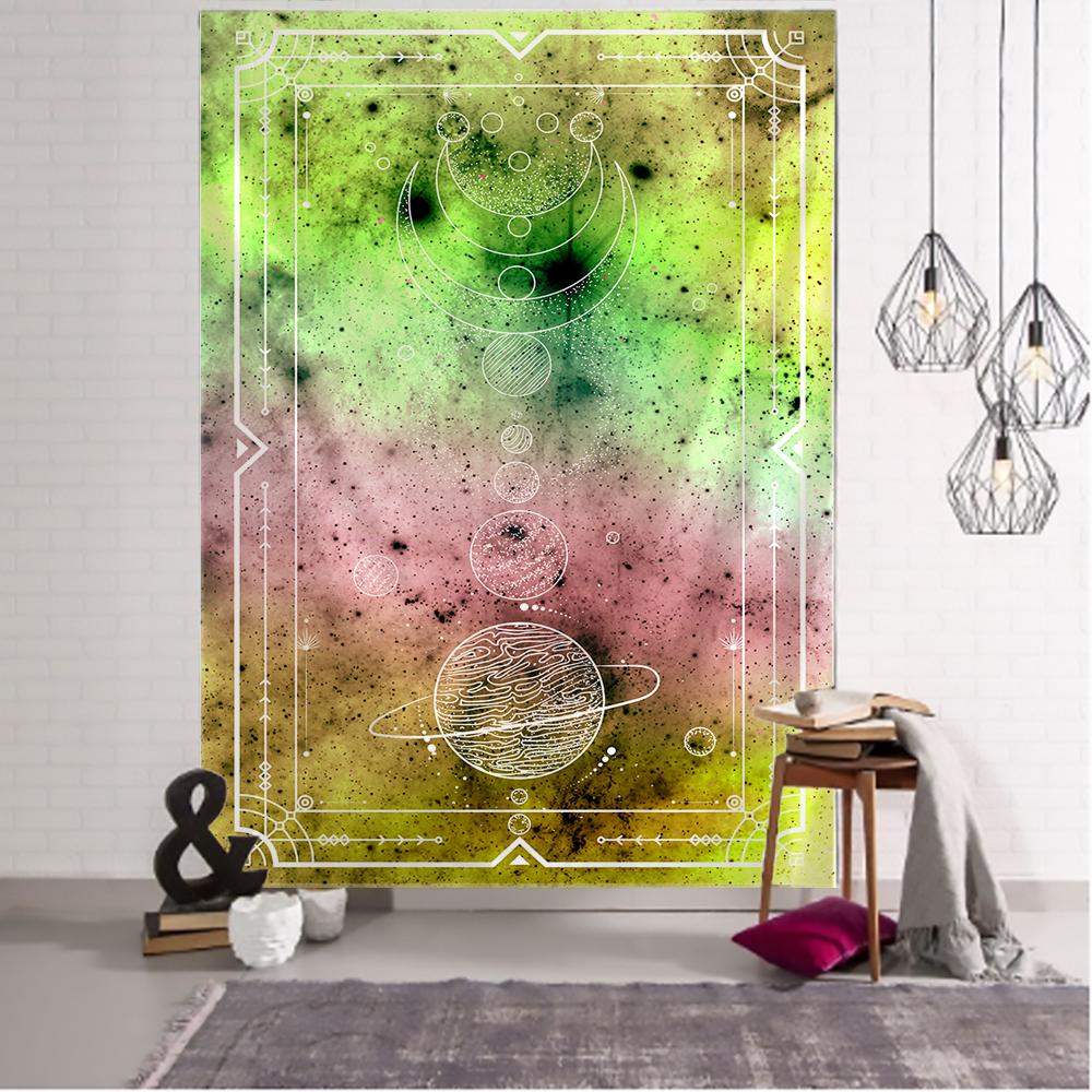Witchcraft Tarot Tapestry Wall Hanging Colorful Sun Moon Starry Universe Psychedelic Tapiz Witchcraft Wall Cloth Tapestry