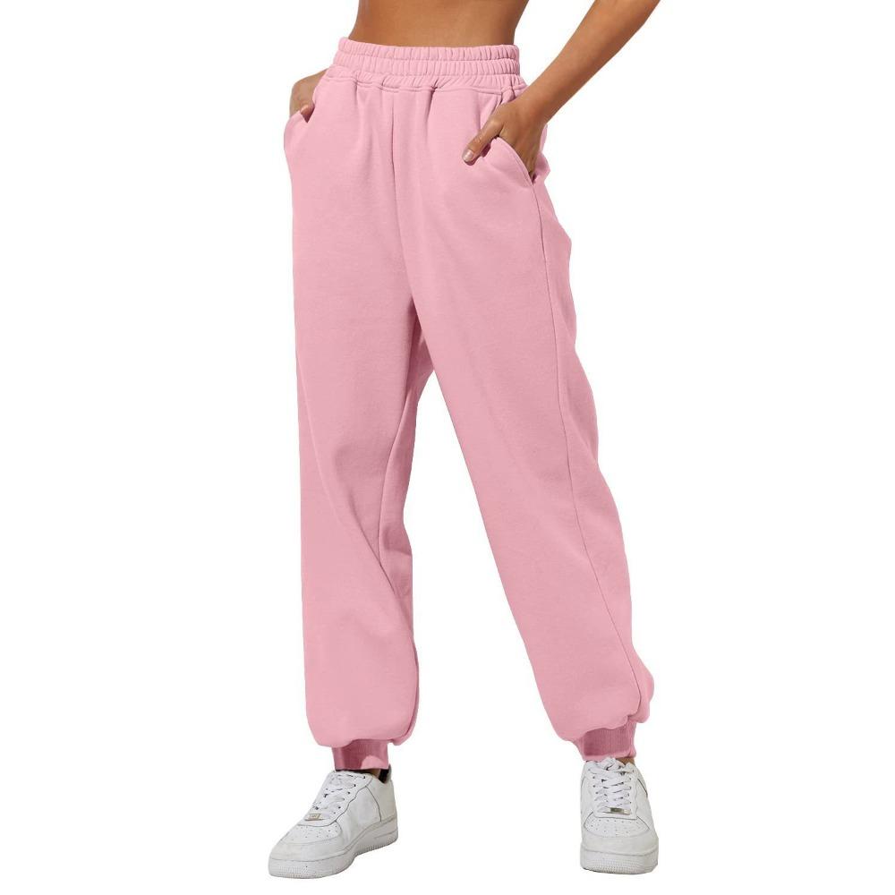 Womens Fashion Loose Solid Sweatpants Drawstring Casual Trousers With Pockets