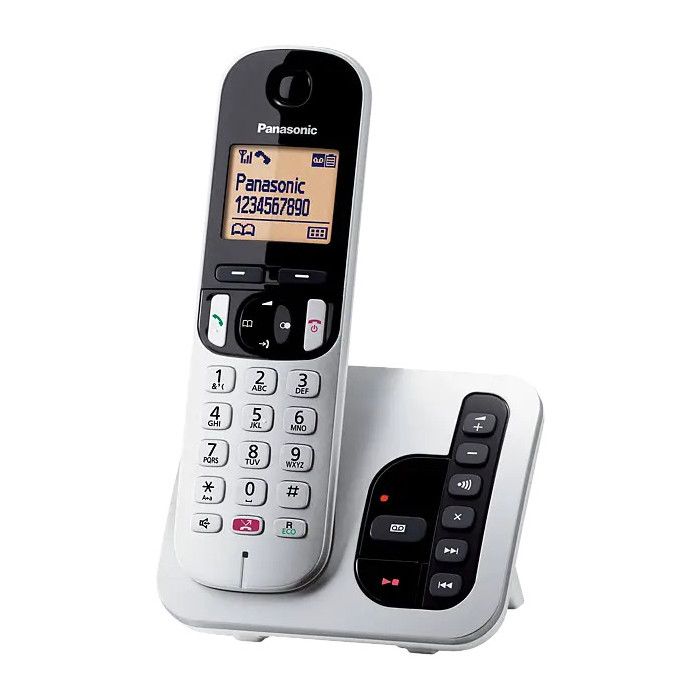 Téléphone sans fil numérique panasonic kx-tgc260jts avec messagerie téléphonique, mains libres et écran lumineux