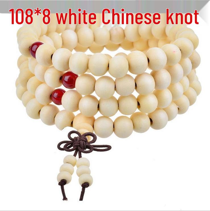 108 Sandalwood Buddhist Beads Bracelet - Fashionable Three-Round Design for Women